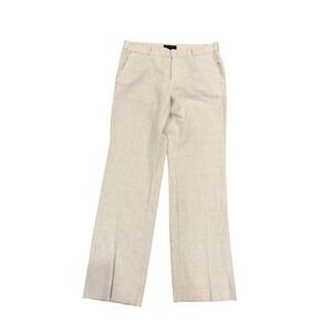 Banana Republic Martin Pants Sz 10 Straight Leg Linen Blend Neutral Minimalist